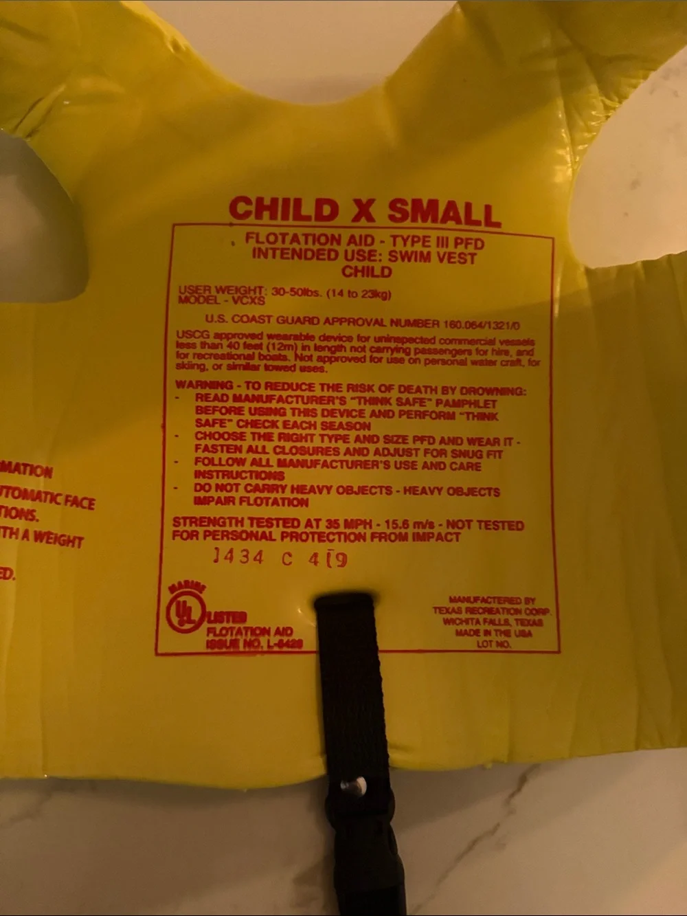 Super-Soft Kids Swim Vest - Yellow with Orange Straps